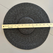 Load image into Gallery viewer, 18th Century Shallow Crown, Wide Brim Bergère Hat - Gold & Black Straw