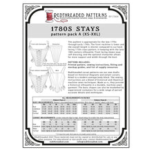 Load image into Gallery viewer, Redthreaded 1780s Stays Patterns