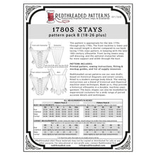 Load image into Gallery viewer, Redthreaded 1780s Stays Patterns