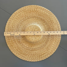Load image into Gallery viewer, 18th Century Shallow Crown, Wide Brim Bergère Hat - Gold &amp; Black Straw

