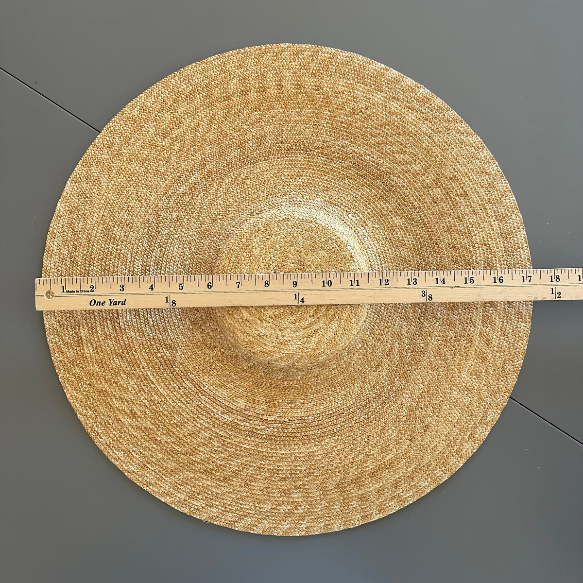 18th Century Shallow Crown, Wide Brim Bergère Hat - Gold & Black Straw ...