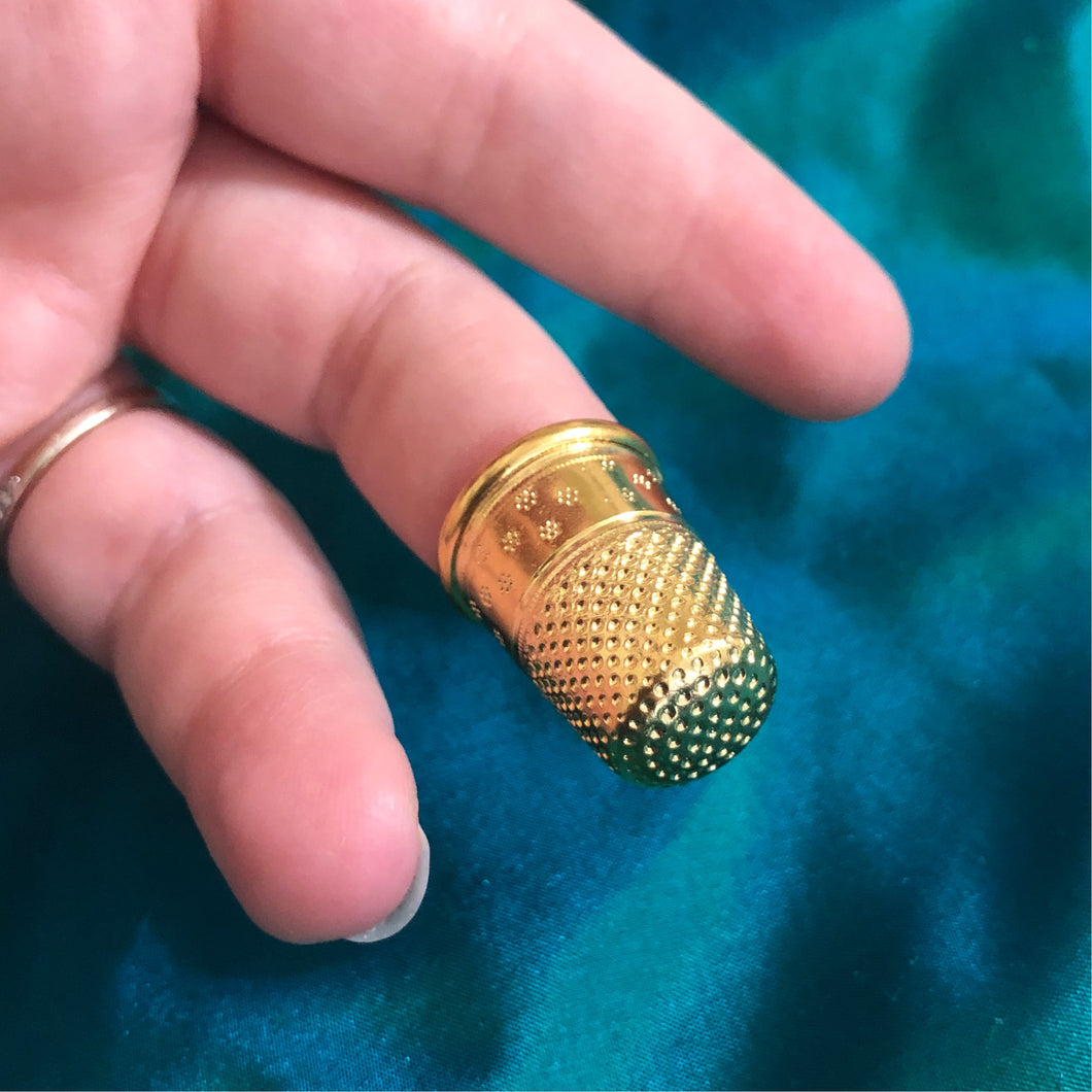 Gold Plated French Thimble - Small (15.3mm)